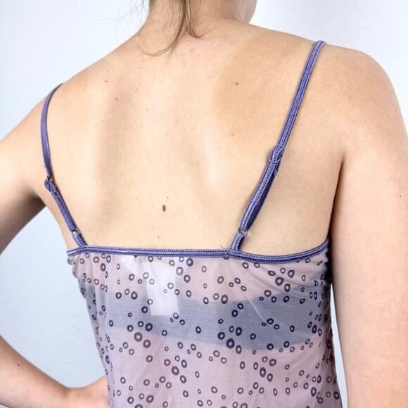 Y2K Whimsigoth Fairy Grunge Coquette Sheer Intimate Camisole Tank Top Purple M - Picture 5 of 12